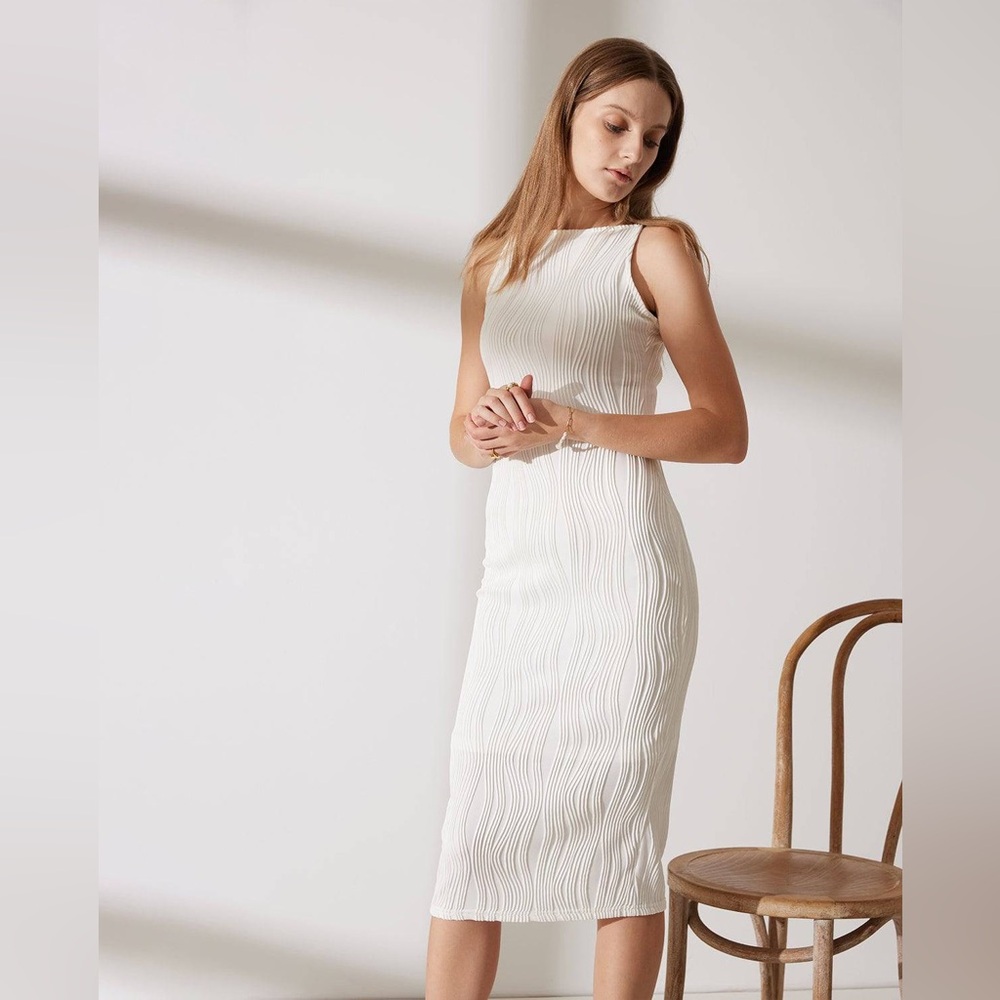 Rihoas The Water Ripple Textured Cami Dress